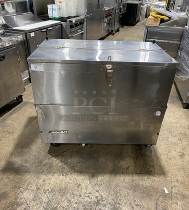 Beverage Air Single Side Access Milk Cooler! Stainless Steel! On Casters! Model: SM49N SN: 5002900 115V 1 Phase