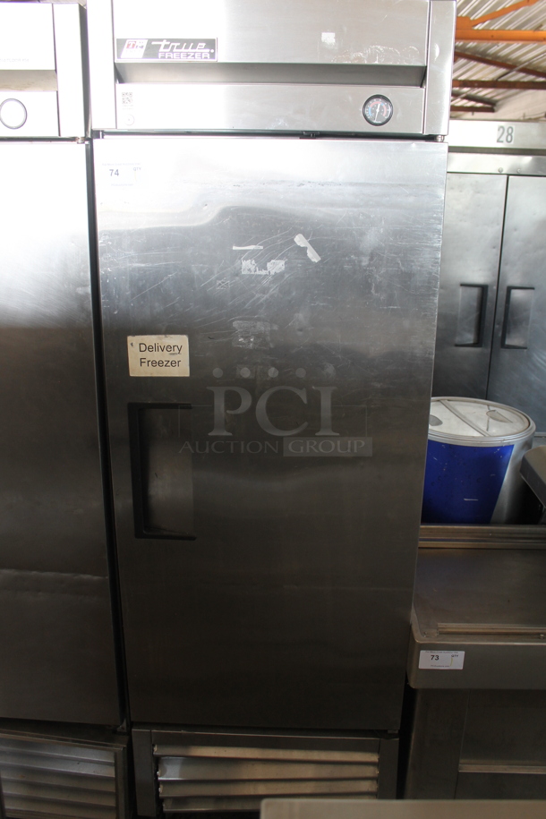 2013 True T-23F ENERGY STAR Stainless Steel Commercial Single Door Reach In Freezer w/ Poly Coated Racks on Commercial Casters. 115 Volts, 1 Phase. Tested and Working! - Image 1 of 7