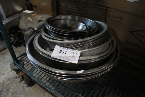 ALL ONE MONEY! Lot of19 Various Metal Bowls. - Image 1 of 2