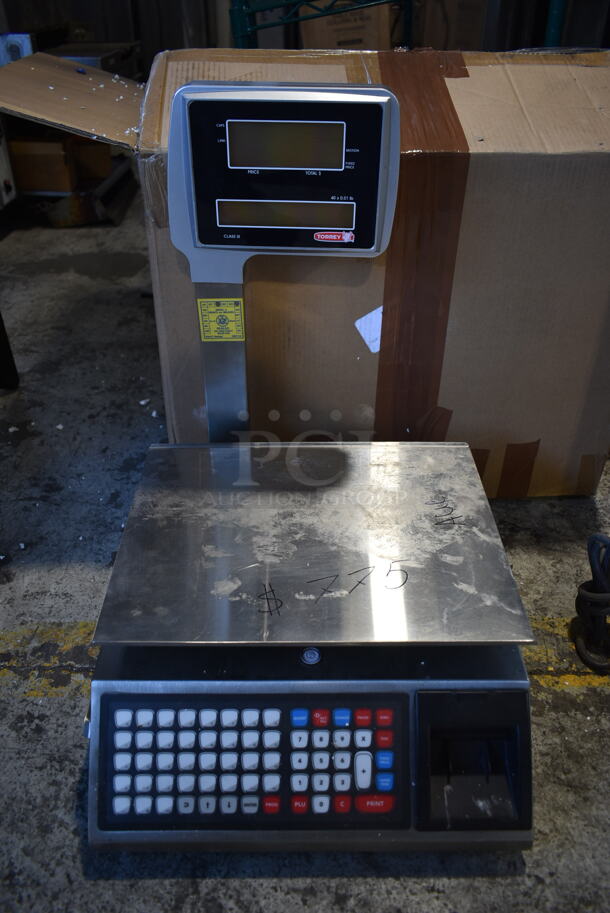 LIKE NEW! Torrey W-Label40L Metal Commercial Countertop 40 Pound Capacity Food Portioning Scale. Cannot Test Due To Missing Power Cord - Image 1 of 7