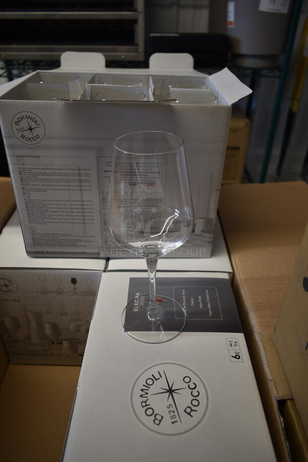 3 Boxes of 24 BRAND NEW! Bormioli Rocco Electra 15 oz Wine Glasses. 3 Times Your Bid!