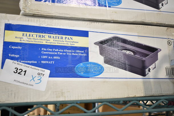3 BRAND NEW IN BOX! Winco EWP-2 Electric Water Pan. 3 Times Your Bid! - Item #1114400