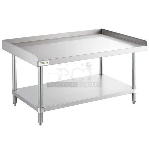 BRAND NEW SCRATCH AND DENT! Regency 600ES3048S 30" x 48" 16-Gauge Stainless Steel Equipment Stand with Undershelf. May Be Missing Pieces.  - Image 1 of 3