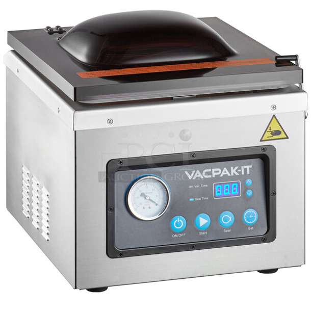 BRAND NEW SCRATCH AND DENT! VacPak-It 186VMC12DP Stainless Steel Commercial Countertop Vacuum Sealer. 110-120 Volts, 1 Phase. Tested and Working!