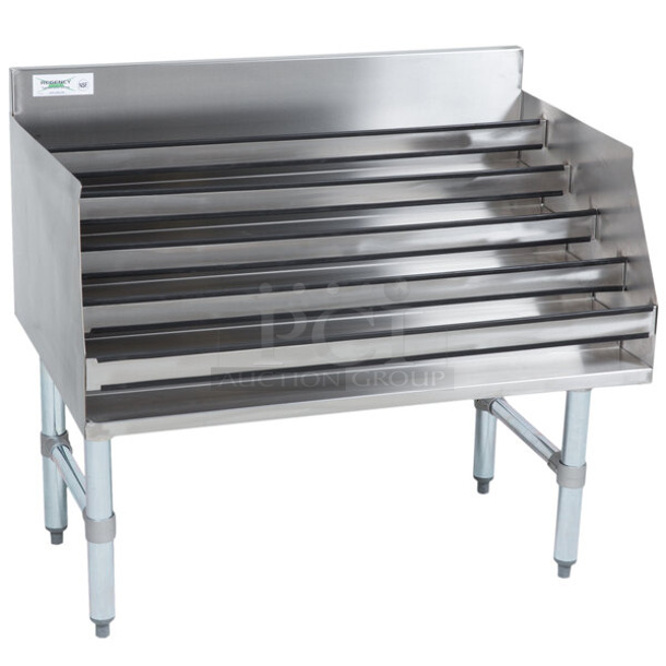 BRAND NEW SCRATCH AND DENT! Regency 600LDR2336 36" Five-Tiered Stainless Steel Liquor Display Rack - 23" Deep - Image 1 of 5