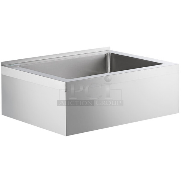 BRAND NEW SCRATCH AND DENT! Regency 600SM20286 33" 16-Gauge Stainless Steel One Compartment Floor Mop Sink - 28" x 20" x 6" Bowl - Image 1 of 6