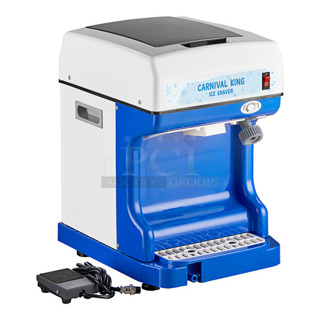 BRAND NEW SCRATCH AND DENT! Carnival King 382ICS250 Metal Countertop Ice Shaver. 120 Volts, 1 Phase. Tested and Working!