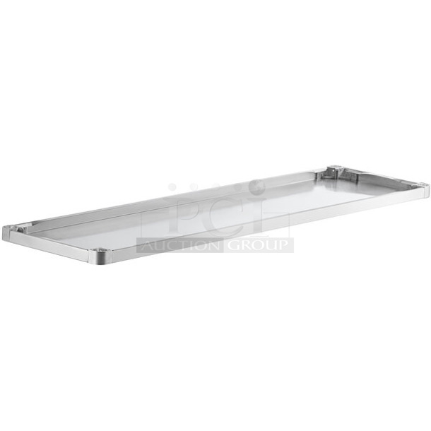 BRAND NEW SCRATCH AND DENT! Regency 600UT2472S Adjustable Stainless Steel Work Table Undershelf for 24" x 72" Tables - 18 Gauge. May Be Missing Pieces.  - Image 1 of 3