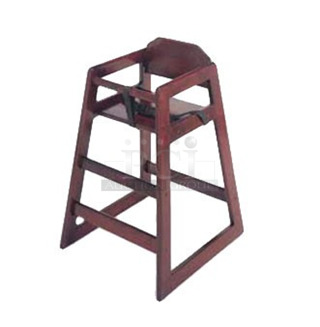 8 BRAND NEW! GET HC-100-MOD-M2 Mahogany Finish Hardwood High Chair . 8 Times Your Bid!