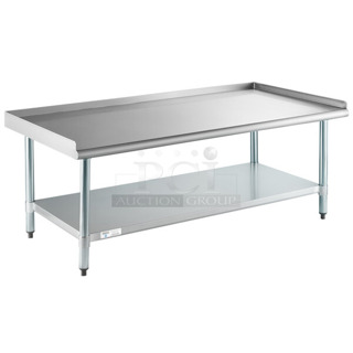 BRAND NEW SCRATCH AND DENT! Steelton 522SG3060 30" x 60" 18-Gauge Stainless Steel Equipment Stand with Undershelf and Galvanized Legs. May Be Missing Pieces. 