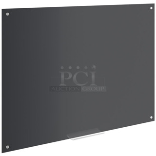 BRAND NEW SCRATCH AND DENT! Dynamic by 360 Office Furniture 48" x 36" Frameless Wall-Mount Black Glass Dry Erase Board