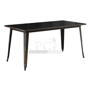 BRAND NEW SCRATCH AND DENT! 164DA3263CPD Lancaster Table & Seating Alloy Series 63" x 32" Distressed Copper Standard Height Outdoor Table. May Be Missing Pieces. 