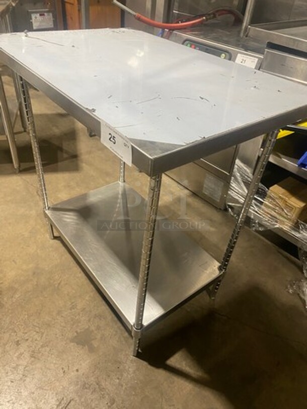Solid Stainless Steel Work Top/ Prep Table! With Storage Space Underneath! On Legs! - Image 2 of 7