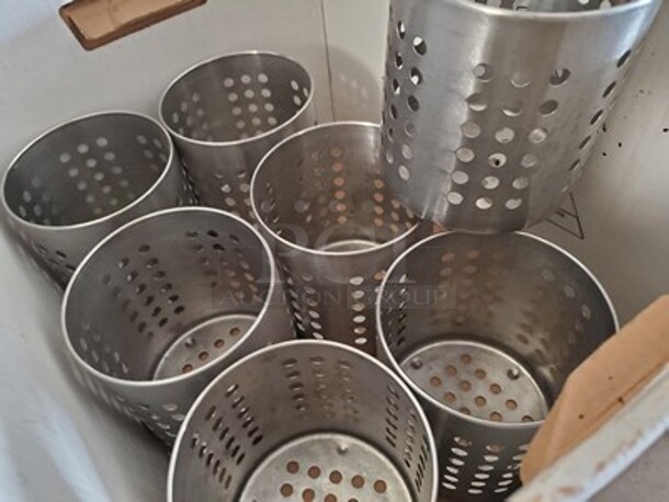 Stainless Steel Flatware/Round container w/ holes  - Image 4 of 4