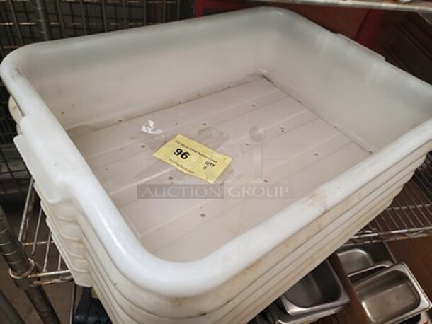 White Polyethylene Plastic Bus Tub / Food Storage Box  - Image 3 of 6