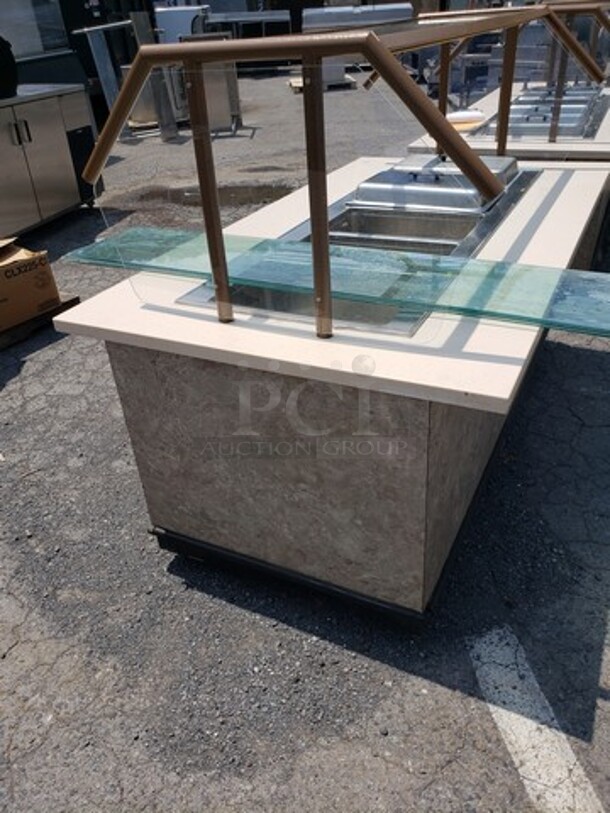 5 Well Mobile Food Cart w/ Enclosed Base, and Sneeze Guard! On Casters! - Image 2 of 6
