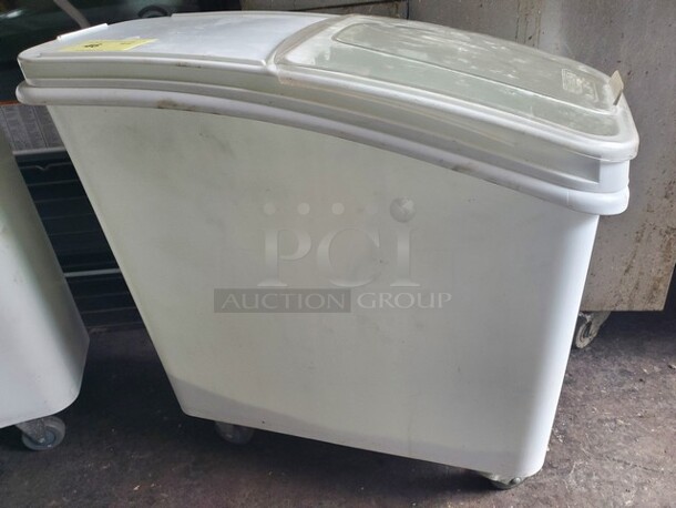 Baker's Mark Commercial Storage/Ingredient Bin, 6.6 Gallons Capacity Ingredient Storage Bin, On Wheels, White Shelf Ingredient Bin and Sliding Lid 30WX12DX27H - Image 1 of 2