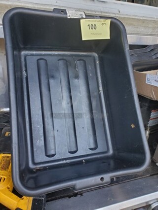 Black 20" x 15" x 7" Heavy Duty Polyethylene Plastic Bus Tub BIDX2