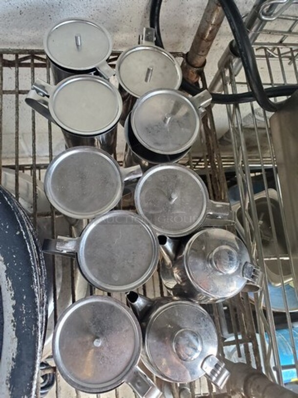 ALL ONE MONEY Lot of 10 Stainless Steel Creamer Dispenser with Handle, 10oz - Image 4 of 4