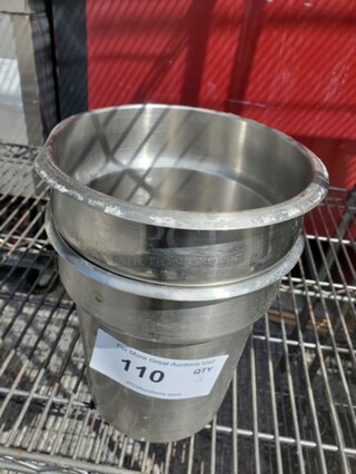 Lot of 2 Stainless Steel Round Insets *without lids*