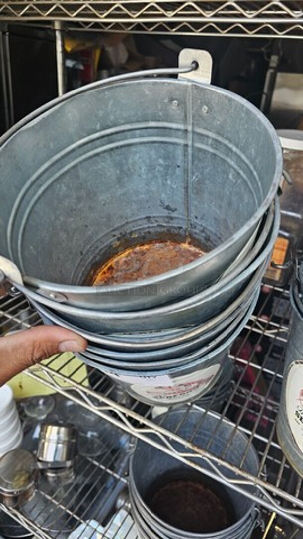 Lot of 6 Round Serving Pails - Image 3 of 4