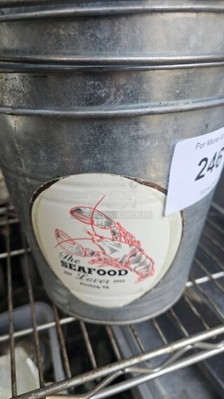 Lot of 6 Round Serving Pails