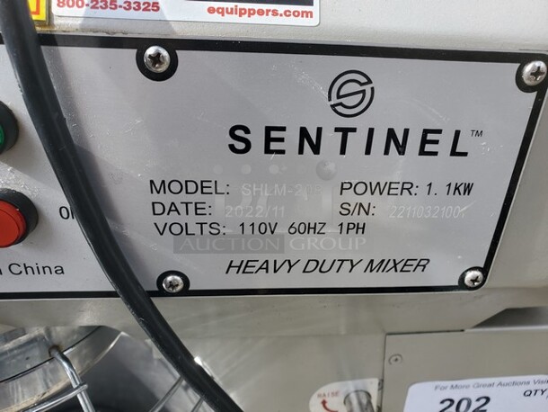 Sentinel SHLM-20B 20-Quart 3-Speed 1.5 HP All-Purpose Mixer
110 V
60 Hz
1 PH - Image 2 of 4