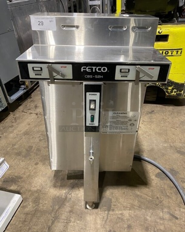 Fetco Commercial Countertop Dual Side Coffee Brewer! All Stainless Steel! Model: CBS52H20 SN: 140428040046A 120/208/240V 3 Phase 