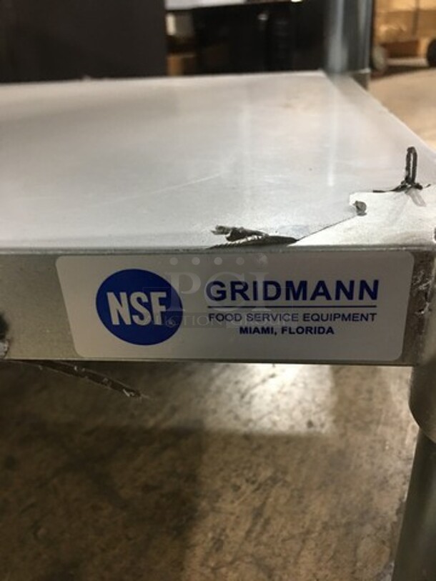 NEW! Gridmann Commercial Worktop Table! With Back Splash! With Storage Space Underneath! Solid Stainless Steel On Legs! - Image 7 of 7