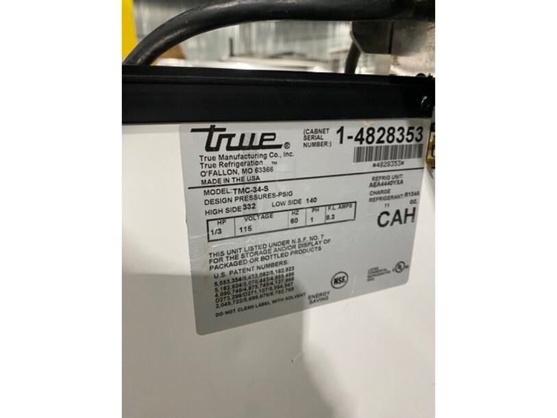 Nice! True All Stainless Steel Milk Cooler! 115V 1Phase Model TMC-34S - Image 6 of 7