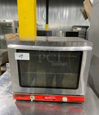 Avantco Stainless Steel Commercial Countertop Electric Powered Half Size Convection Oven! MODEL 177CO28 SN:CO2818030065 208/240V 