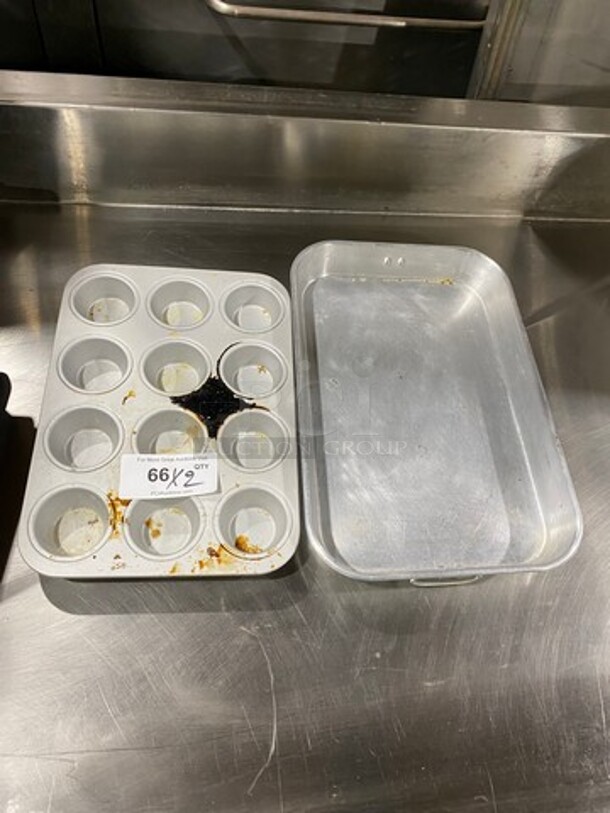 MISCELLANEOUS! Metal Cupcake/Muffin Baking Pan! And Baking/ Roasting Pan! 2x Your Bid! - Image 1 of 6