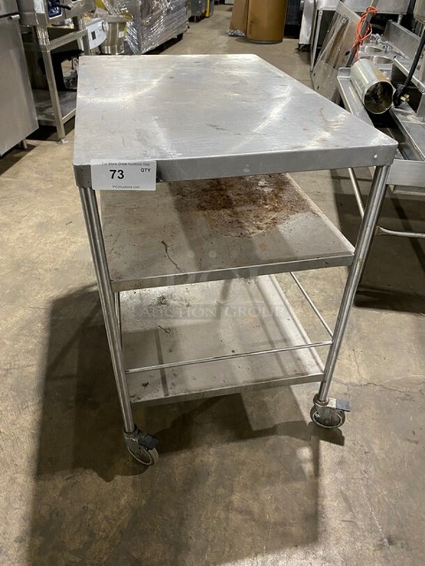 Commercial 3 Tier Cart! Solid Stainless Steel! On Casters!