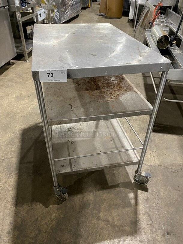 Commercial 3 Tier Cart! Solid Stainless Steel! On Casters! - Image 1 of 6