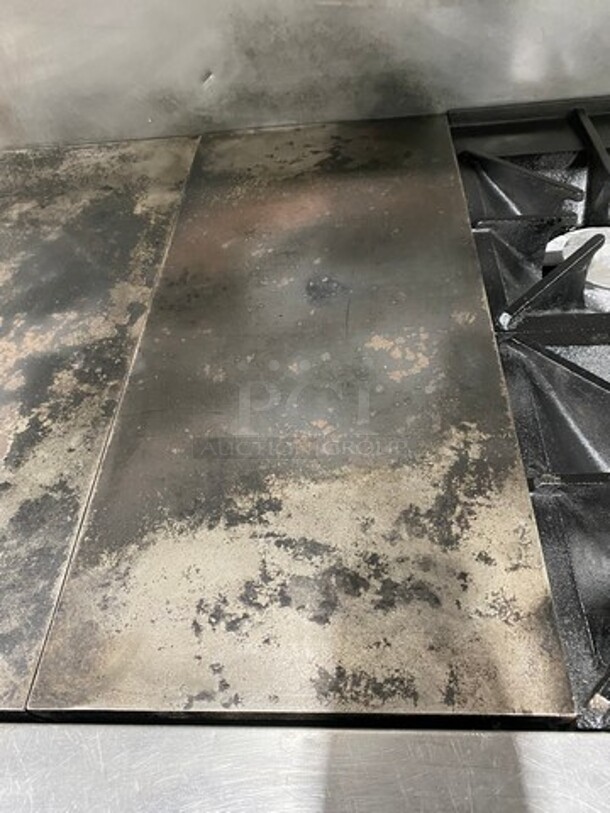 FAB! Southbend Commercial Natural Gas Powered Hot Plate With Right Side 2 Burner Range! With Raised Splash Back And Salamander! With Oven Underneath! All Stainless Steel! On Casters! - Image 7 of 10