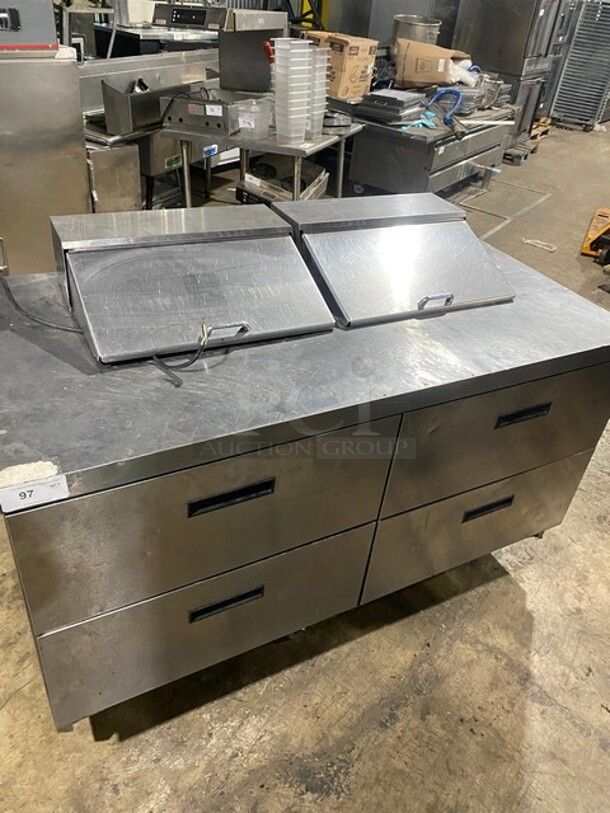 All Stainless Steel Commercial Refrigerated Sandwich/Salad Prep Table! With 4 Drawers Underneath! - Image 9 of 9