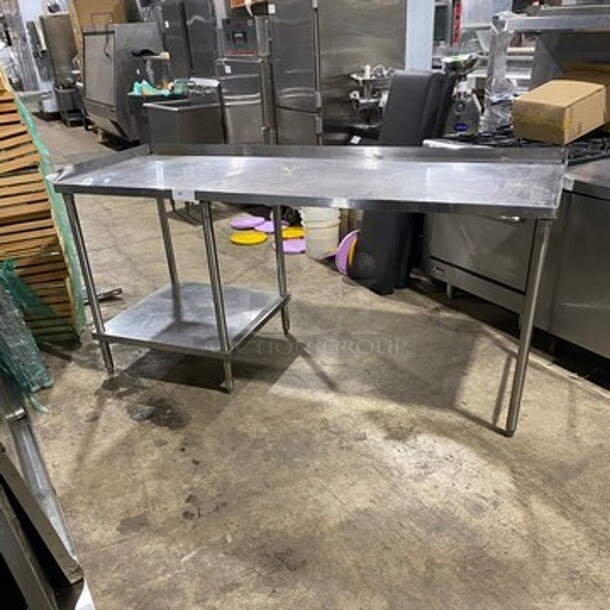 Solid Stainless Steel Work Top/ Prep Table! With Back And Side Splashes! On Legs!