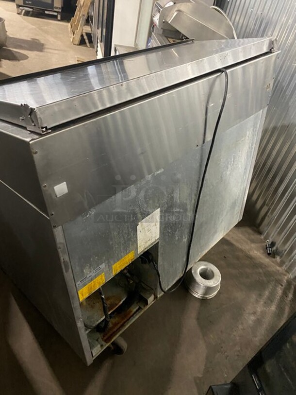 WOW! Migali Commercial Refrigerated Mega Top Sandwich/Salad Prep Table! With Single Door Refrigerated Storage Underneath! All Stainless Steel! With Poly Coated Racks! On Casters! 115V 1 Phase! Model: G3-PP-46 SN: 10020001M!  - Image 4 of 8