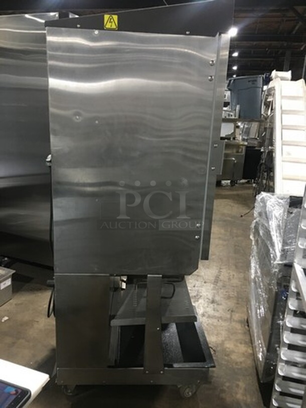 NICE! RARE FIND! NEW!  Automated Equipment Commercial Frozen Fry Dispenser! Stainless Steel! On Casters! Model: 200FX SN: 20FR1608B00685 120V - Image 4 of 12