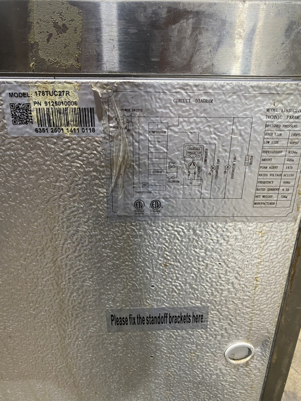 Avantco All Stainless Steel Lowboy/Worktop Cooler! MODEL:178TUC27R 115V SN:6351250114110118! Working When Removed! - Image 4 of 8