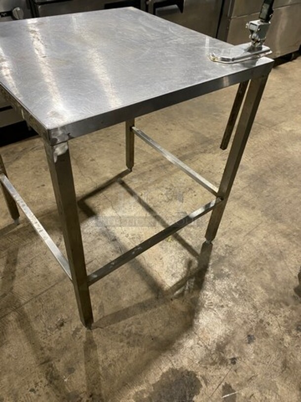 Solid Stainless Steel Work Top/ Prep Table! With Mounted Can Opener! On Legs! - Image 2 of 7