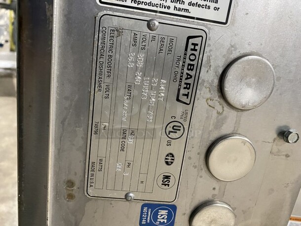 Hobart Commercial Pass-Through Dishwasher! All Stainless Steel! On Legs! Model: AM14T SN: 231048799 208/240V 60HZ 3 Phase - Image 8 of 9