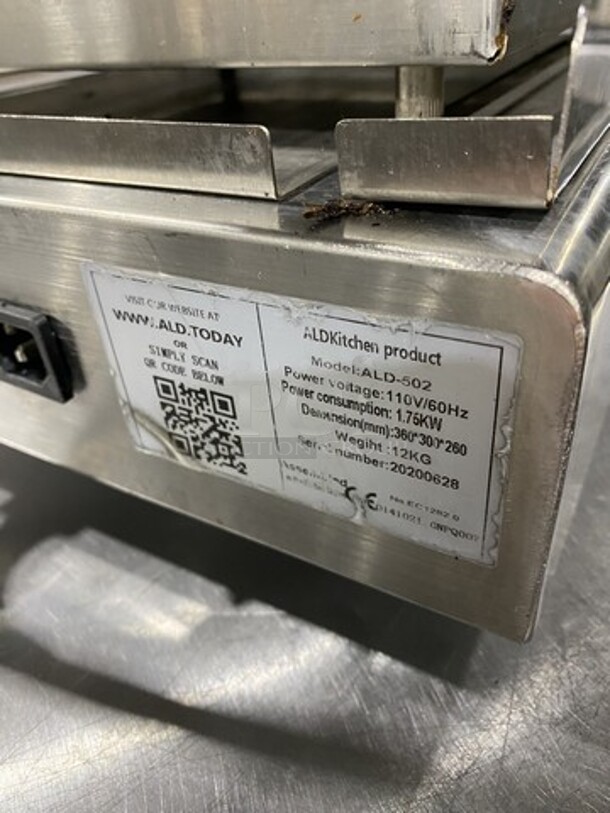 2020 Late Model! ALD Kitchen Products Stick Style Waffle Maker! Model ADL502! 110V 1 Phase! Serial 20200628! - Image 8 of 9