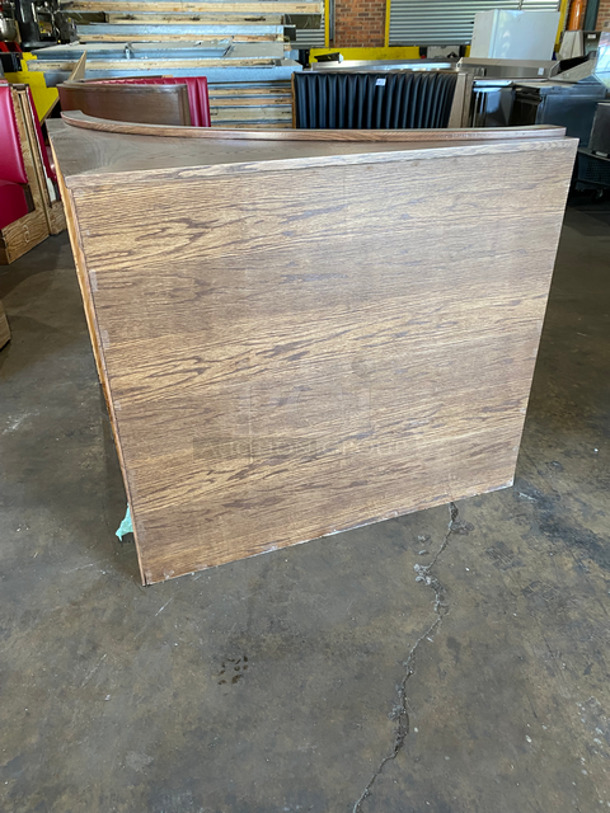 NEW! Single Sided Curved Black Cushioned Booth Seat! With Wooden Outline! Perfect For In The Corner Placement! Can Be Connected With Any Of The Booths Listed! - Image 3 of 6