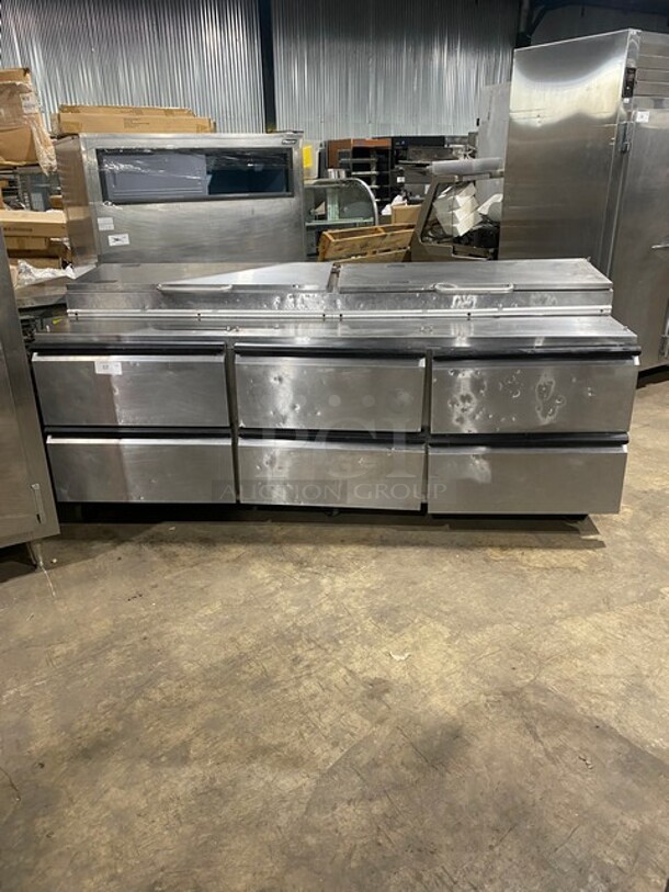 Silver King Refrigerated 6 Drawer Pizza Prep Station! Model SKPZ92D1 Serial SBCM145050B! 115V 1Phase! On Casters! - Image 1 of 6