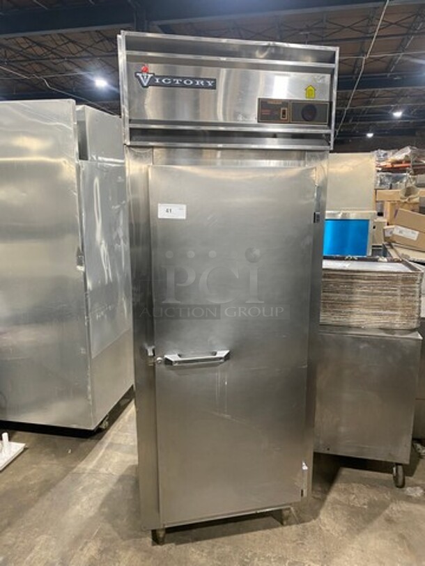 Victory Commercial Single Door Reach In Freezer! All Stainless Steel! On Legs!