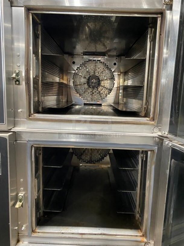 SUPER! Belshaw Adamatic Commercial Electric Powered Double Deck Combi Oven! With View Through Doors! With Pan Racks Underneath! All Stainless Steel! On Casters! 2x Your Bid Makes One Unit! Model: FG189UZ84 SN: 2000003710FA032620 208/220V 60HZ 3 Phase - Image 5 of 12