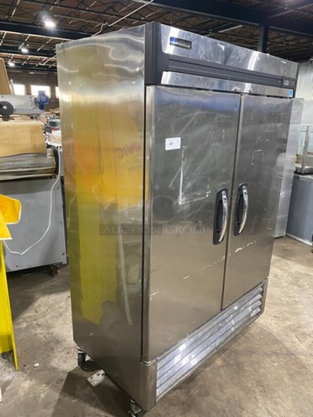 MASTERBILT 2 Solid Door Commercial Reach In Freezer! All Stainless Steel! On Casters! Model: F49-S SN: F49S 115V/60HZ/1 Phase! - Image 2 of 8