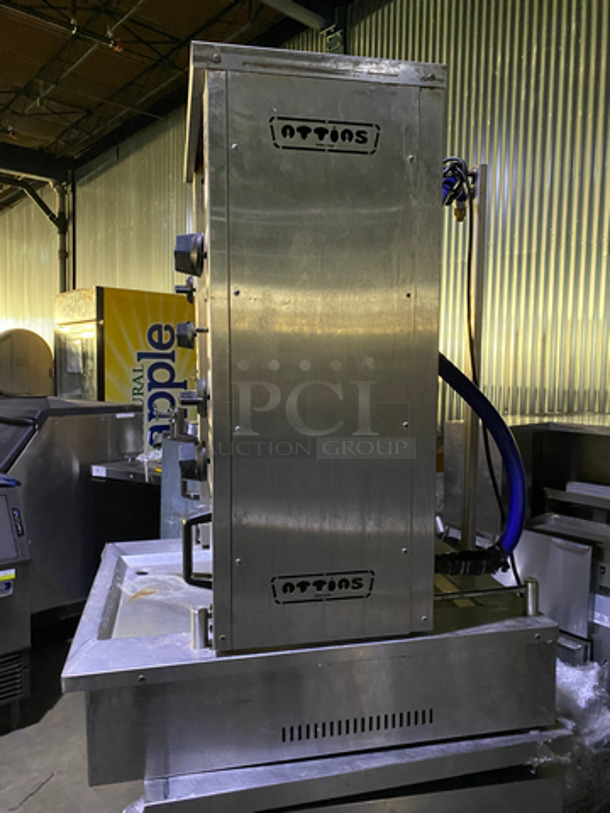 Attias Commercial Natural Gas Powered Countertop 8 Burner Gyro Machine! All Stainless Steel! - Image 2 of 9
