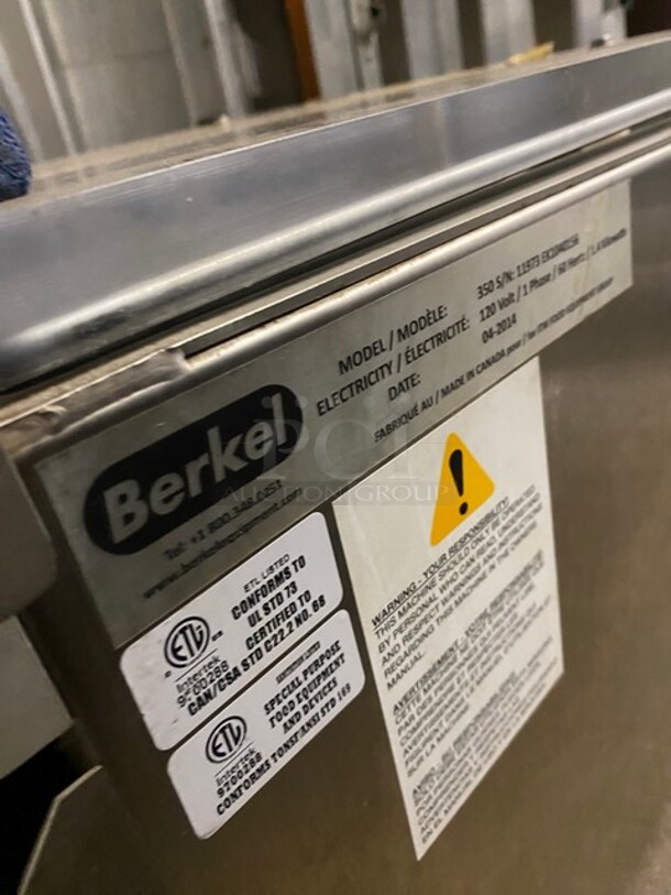 Berkel Stainless Steel Commercial Countertop Vacuum Sealer! MODEL 350 SN:11973 120V 1ph - Image 7 of 8